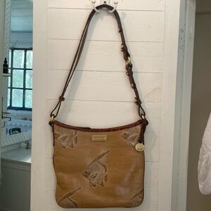 Vintage BRAHMIN Fish Embossed Leather Bag